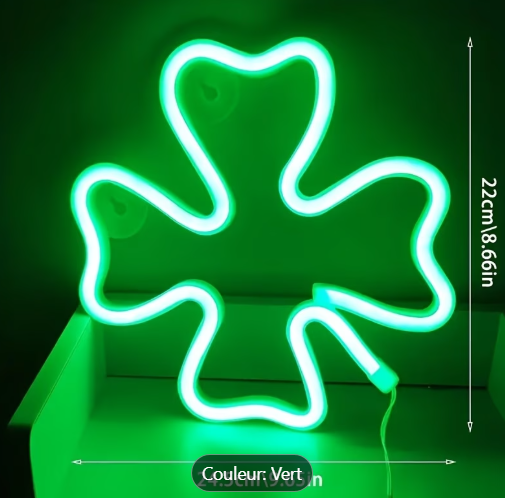 AuraGlow™ - Néon Trèfle