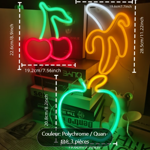 AuraGlow™ - Néons Fruits Cerise Banane Pomme